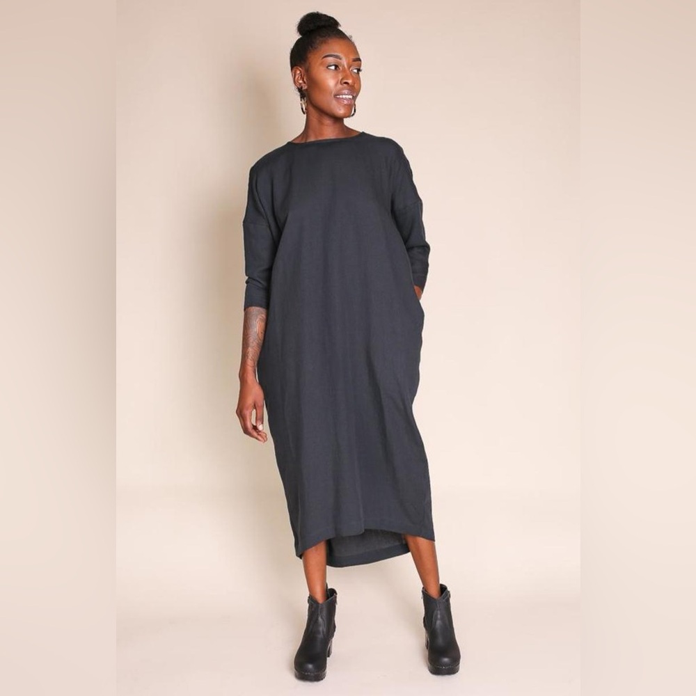 Black Crane Cocoon Dress